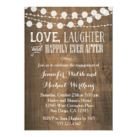 Rustic Wood Engagement Party Invitation