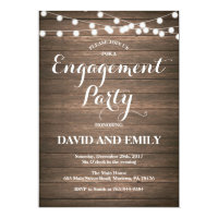 Rustic Wood Engagement Party Invitation Card