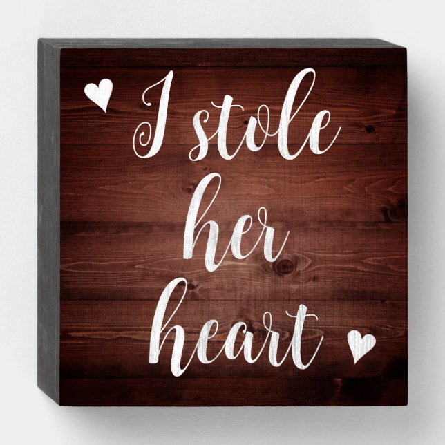 Rustic Wood Engagement Photo Prop Sign (Front Horizontal)