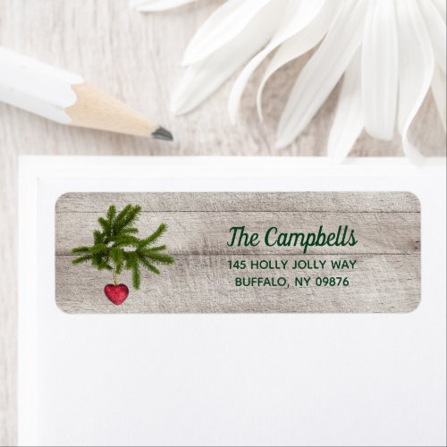 Rustic Wood Evergreen Christmas Label