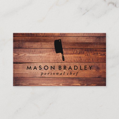 Rustic Wood Executive Chef Business Card
