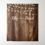 Rustic Wood Fairy Light Party Wedding Shower Wall Tapestry at Zazzle