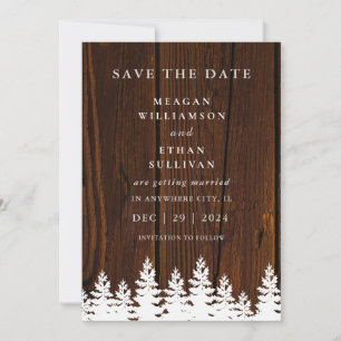 Rustic Wood Fall Autumn Winter Wedding QR Code Save The Date
