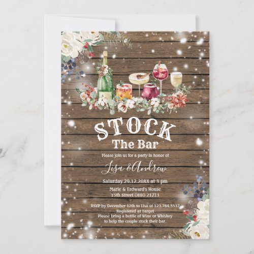 Rustic Wood Fall Couples Shower Stock The Bar  Invitation