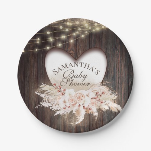 Rustic Wood Fall in love Baby Shower  Paper Plates