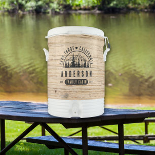 Rustic Wood Family Cabin Mountain Lodge Trees  Beverage Cooler