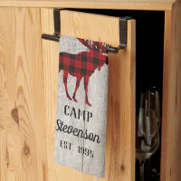 2 Camping Dish Towels Moose Hand Towel RV Camper Kitchen Dishcloth