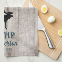 4 Camping Dish Towels Moose Bear Hand Towel & RV Camper Kitchen Dishcloth  Set