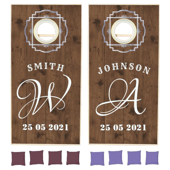 Rustic Wood Family Cornhole Set (Set)