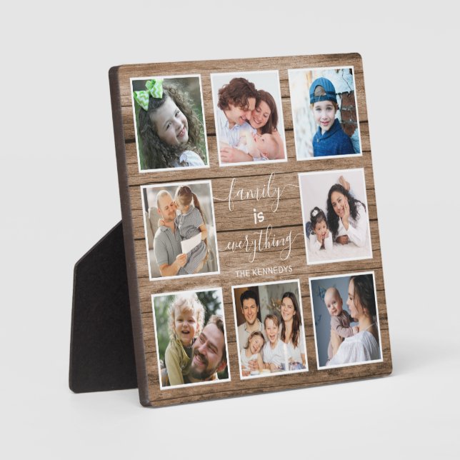 Rustic Wood Family Is Everything Quote 8 Photo     Plaque (Front)