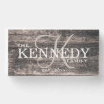 Rustic Wood Family Monogram Last Name Wooden Box Sign at Zazzle