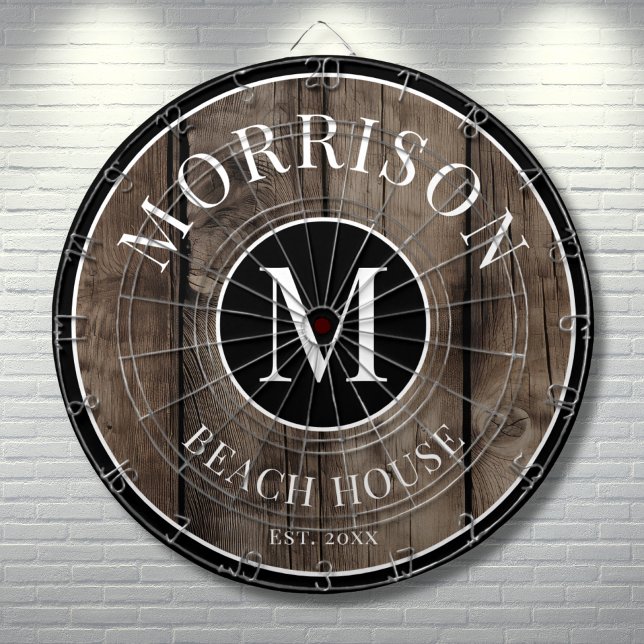 Rustic Wood Family Name  Dart Board (Rustic Wood Family Name Dart Board)