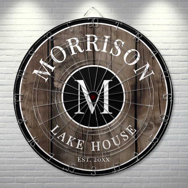 Rustic Wood Family Name  Dart Board (Rustic Wood Family Name Dart Board )