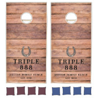 Rustic Wood Family Name Ranch Name Horseshoe
