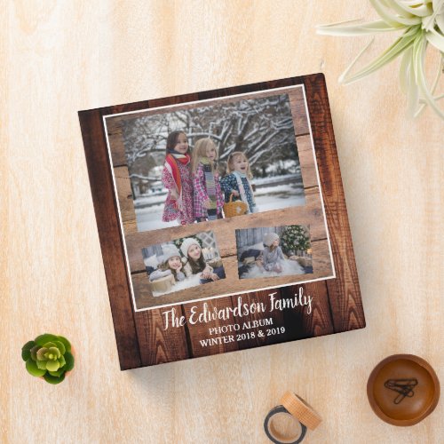 Rustic wood family photo album for all occasions 3 ring binder