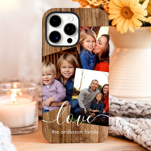 Custom Phone Cases 6 Rustic Wood Family Photo Collage Iphone 16 Pro Max Case