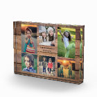 Rustic wood family photo collage photo block