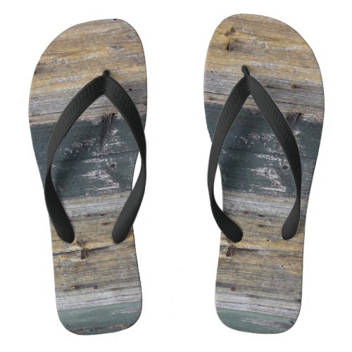 Rustic Wood Farmhouse Charm  Flip Flops