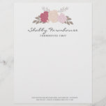 Rustic Wood Farmhouse Floral Rose Boutique  Letterhead<br><div class="desc">Rustic Wood Farmhouse Floral Rose Boutique Letterhead - Rustic,  barn wood complimented with roses and a touch of pearls. Stylish letterhead for your country,  farmhouse,  vintage or craft business. Our high quality template makes it so easy for you to personalize your letterhead. Letterhead is part of a collection.</div>