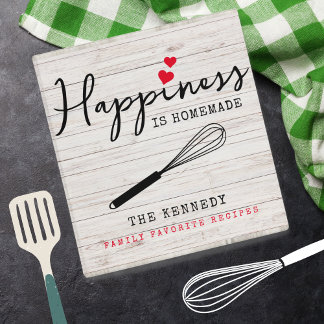 Rustic Wood Farmhouse Happiness is Homemade Recipe 3 Ring Binder