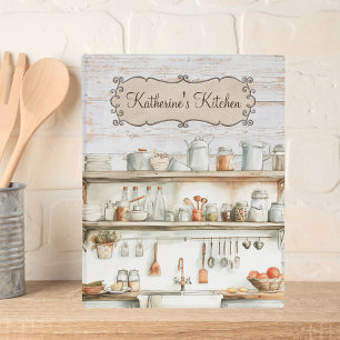 Rustic Wood Farmhouse Kitchen Family Recipe Mini Binder