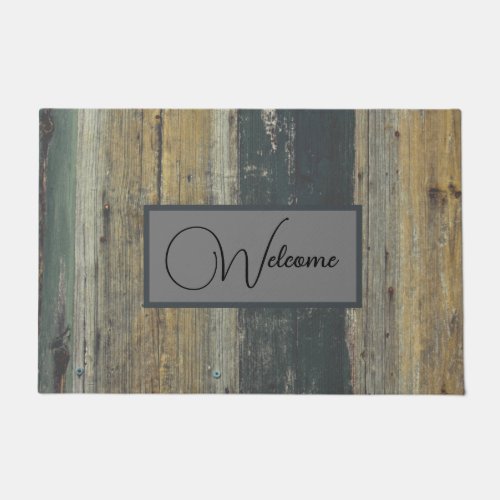 Rustic Wood Farmhouse Personalized Doormat