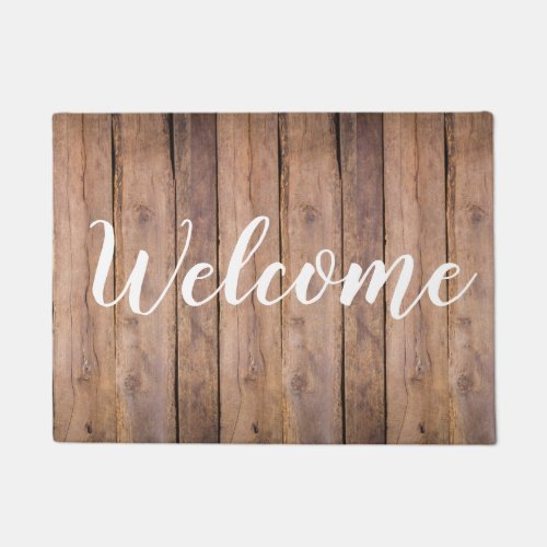 Rustic Wood Farmhouse Welcome Doormat