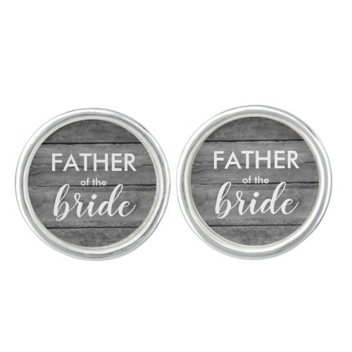Rustic Wood Father Of The Bride Cufflinks