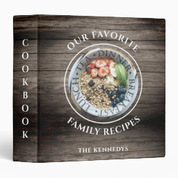 Rustic Wood Favorite Family Recipes Cookbook 3 Ring Binder