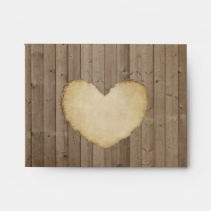 Rustic Wood Fence Boards Heart Thank You Notes Envelope