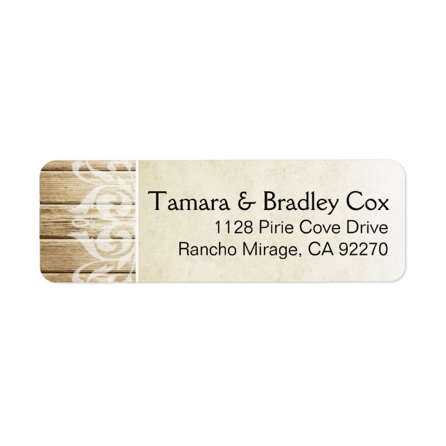 Rustic Wood Filigree | blonde white Label (Front)