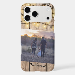 Rustic Wood Firefly Lights Family Photo Custom iPhone 17 Pro Max Case