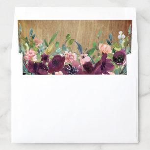 Rustic Wood Floral Botanical Envelope Liner