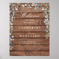 Rustic Wood Floral Cascade Wedding Welcome Sign | Zazzle