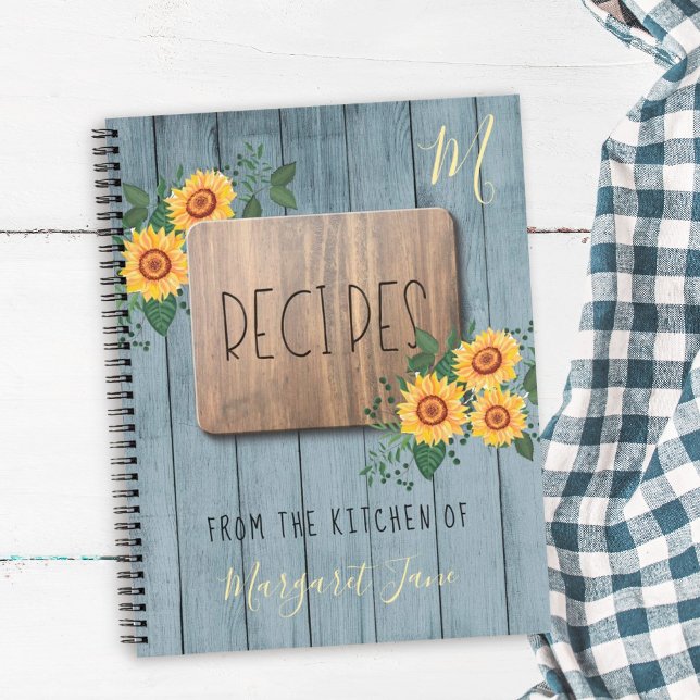 Rustic Wood Floral | Chef monogram recipe book (Creator Uploaded)