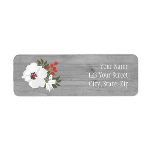 Rustic Wood Floral Christmas Address Labels