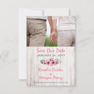 Rustic Wood Floral Country Wedding Save The Date
