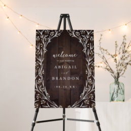 Rustic Wood Floral Country Wedding Welcome Sign