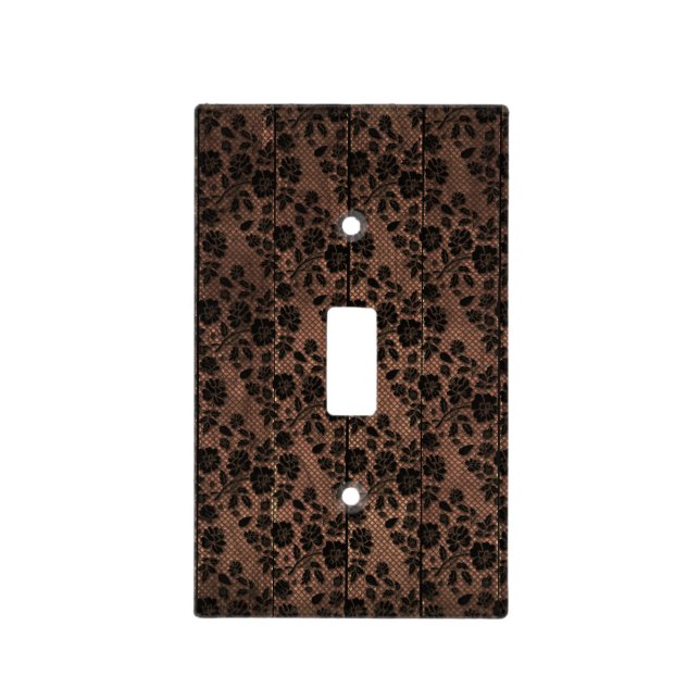 Rustic Wood & Floral Lace Lacy Glam Lingerie Light Switch Cover (Front)