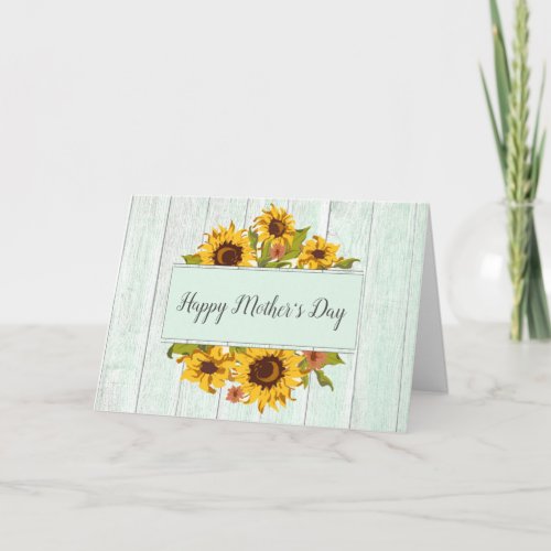 Rustic Wood Floral Mothers Day Card