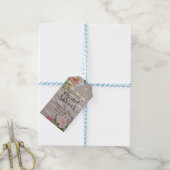 Rustic Wood Floral String Lights Bridal Shower Gift Tags (With Twine)