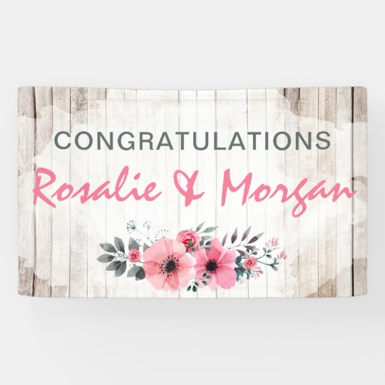 rustic wood floral wedding congratulations sign zazzle com congratulations sign