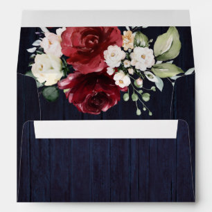 Rustic Wood Floral Wedding Invitation Lined Envelo Envelope