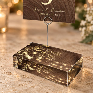 Rustic Wood Floral Wedding Place Holder