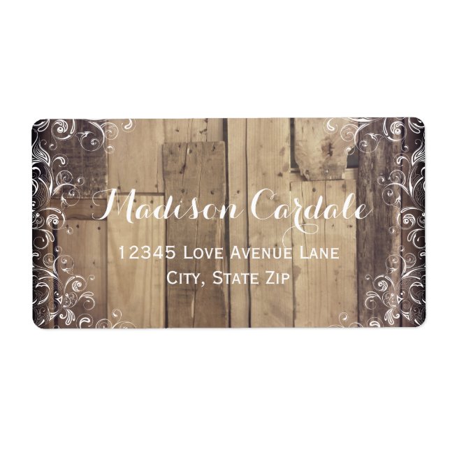 Rustic Wood Flourish Country Address Labels (Front)