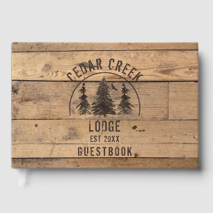 Rustic Wood Forest Trees Personalized Guest Book
