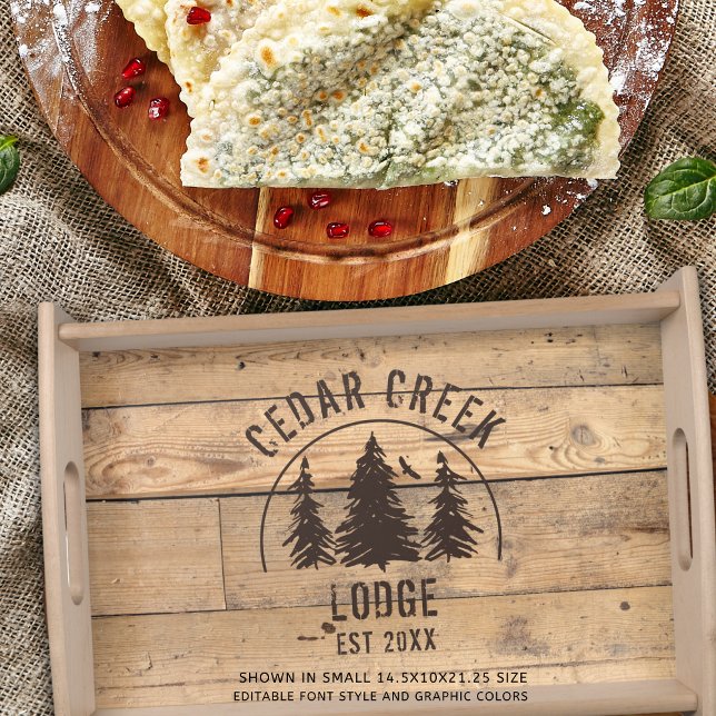 Rustic Wood Forest Trees Personalized Serving Tray (Creator Uploaded)