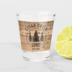 Rustic Wood Forest Trees Personalized Shot Glass