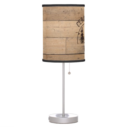 Rustic Wood Forest Trees Personalized Table Lamp (Left)