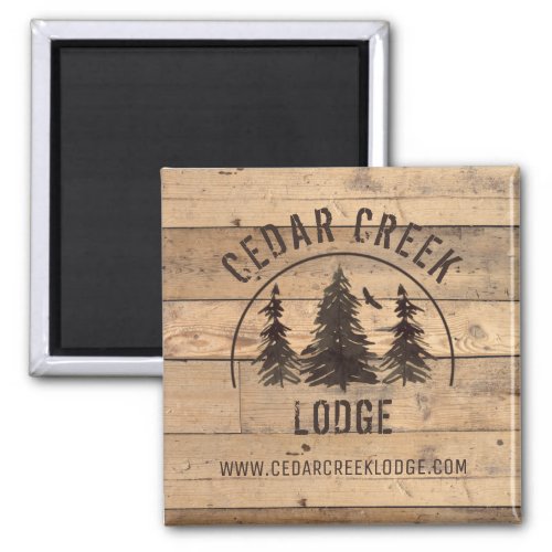 Rustic Wood Forest Trees Vacation Rental Promotion Magnet